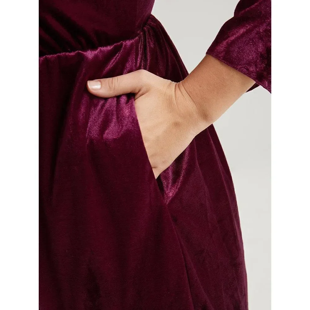 Bloomchic Halloween Velvet Bell Sleeve Dress - Picture 7 of 10